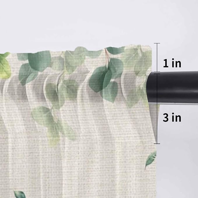 Easter Sheer Valances for Windows 54"x18", Light Filtering Kitchen Curtains - Image 7