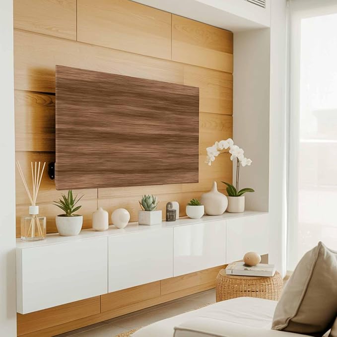 Farmhouse Wood Grain Retro Indoor TV Cover, Elastic TV Screen Protector Farm - Image 3