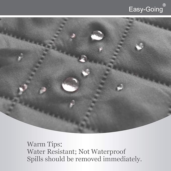 Easy-Going Reversible Couch Cover for 3 Cushion Couch Sofa Cover for Dogs Water Resistant Furniture Protector Cover with Foam Sticks Elastic Straps for Pet Cat (Sofa, Gray/Light Gray)