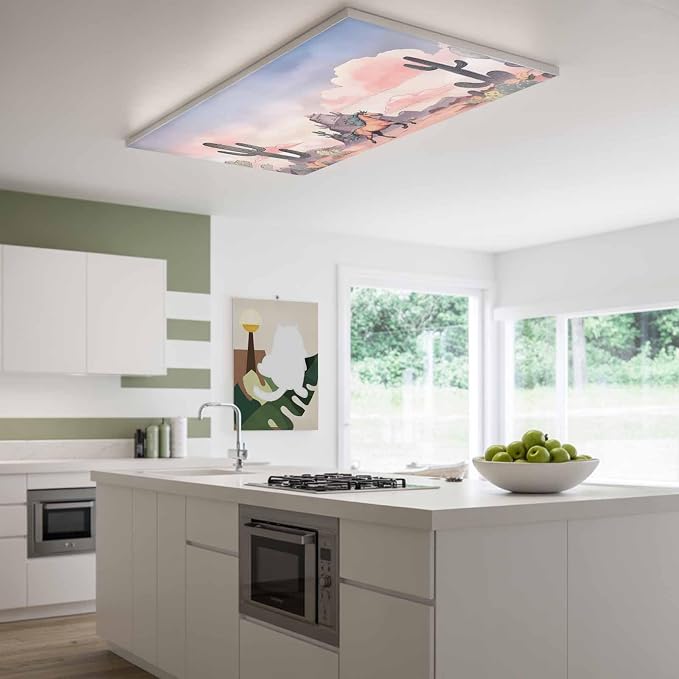 Fluorescent Light Covers for Drop Ceiling Watercolor Running Horse Cactus - Image 2