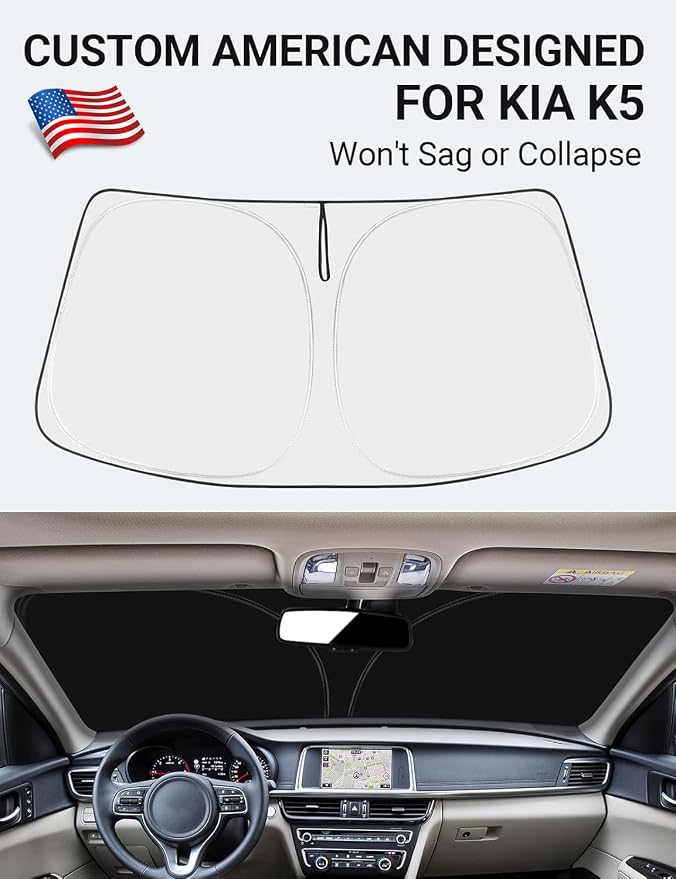 Proadsy Windshield Sun Shade for Kia K5 2026 2025 2024 2023 2022 2021 Custom - Image 2