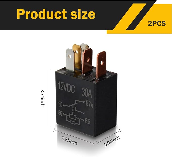 4 PCS 5 Pin Relay, DC 12 V 30 A Multi-Purpose Oil Pump Air Conditioning Fan - Image 2