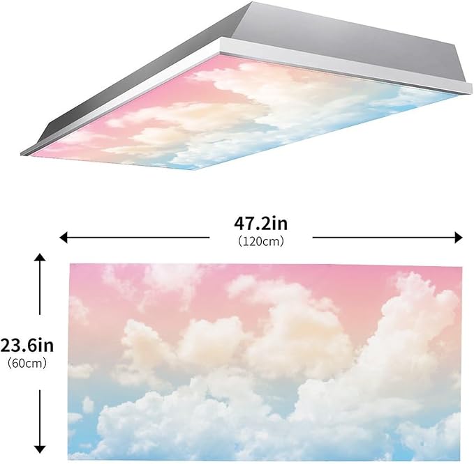 2PCS Fluorescent Light Covers for Classroom Ceiling Lights Magnetic Light Covers - Image 4