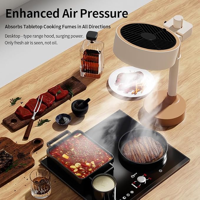 EVADA Mini Plug-In Desktop Air Purifier Cleaner Fan, Quiet Portable Range Hood - Image 4
