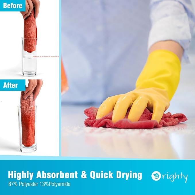 Orighty Microfiber Cleaning Cloth, 400 Pack Highly Absorbent Cleaning Rags - Image 3