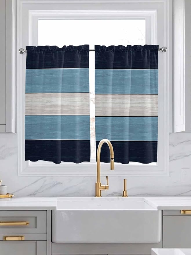 Vintage Country Woodcuts Window Valance Curtains, 2 Panel by IDOWMAT