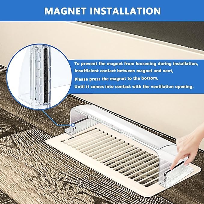 Air Vent Deflectors Adjustable Magnetic Heat and Vent Cover, - Image 3