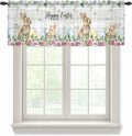 Easter Sheer Valances for Windows 42"x12", Light Filtering Kitchen Curtains by Unknown