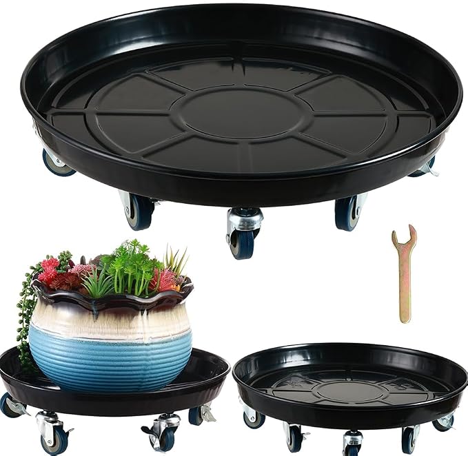 Planterhoma 3 Packs 18" Metal Plant Caddy by Planterhoma