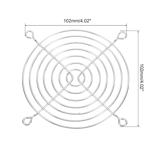 PATIKIL 110mm Fan Grill with Screws, 5 Pack Chrome Plated Iron Frame Ventilator - Image 2