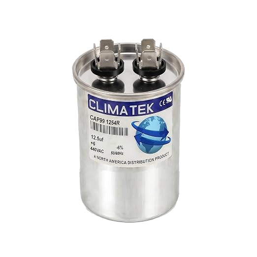ClimaTek 12.5 MFD 370/440 Volt VAC Run Round Capacitor CAP99-1254R by ClimaTek