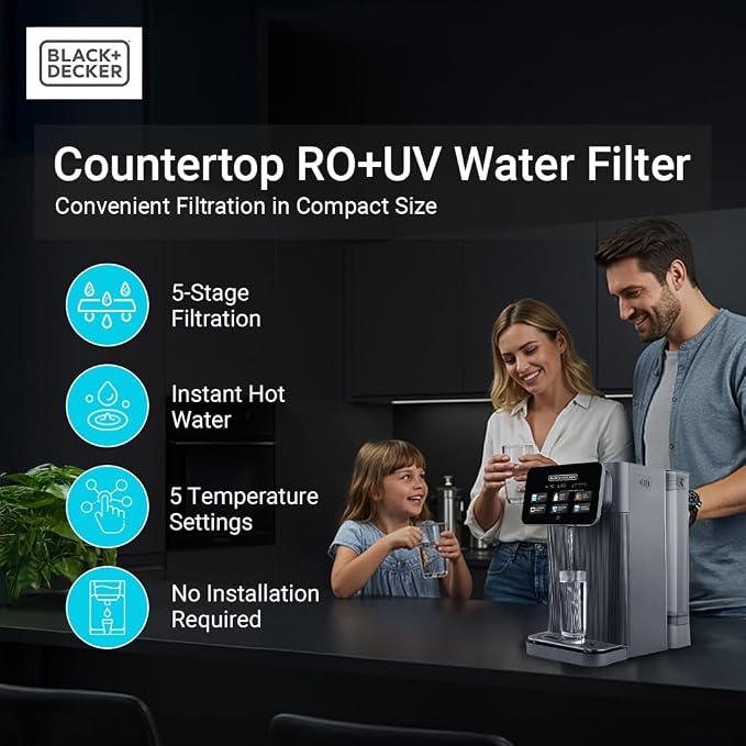 BLACK+DECKER Countertop RO+UV Water Filter | Hot and Ambient Water | 5-Stage - Image 2