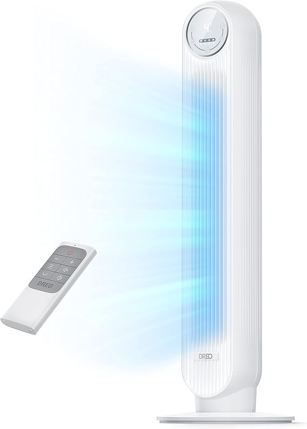 DREO Tower Fan for Bedroom, 2026 Upgraded DC Motor, 28ft/s High Velocity by Unknown