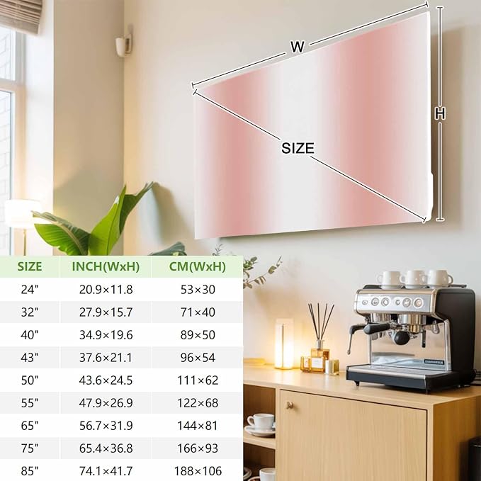 Coral Red White Gradient Indoor TV Cover, Elastic TV Screen Protector Modern - Image 3