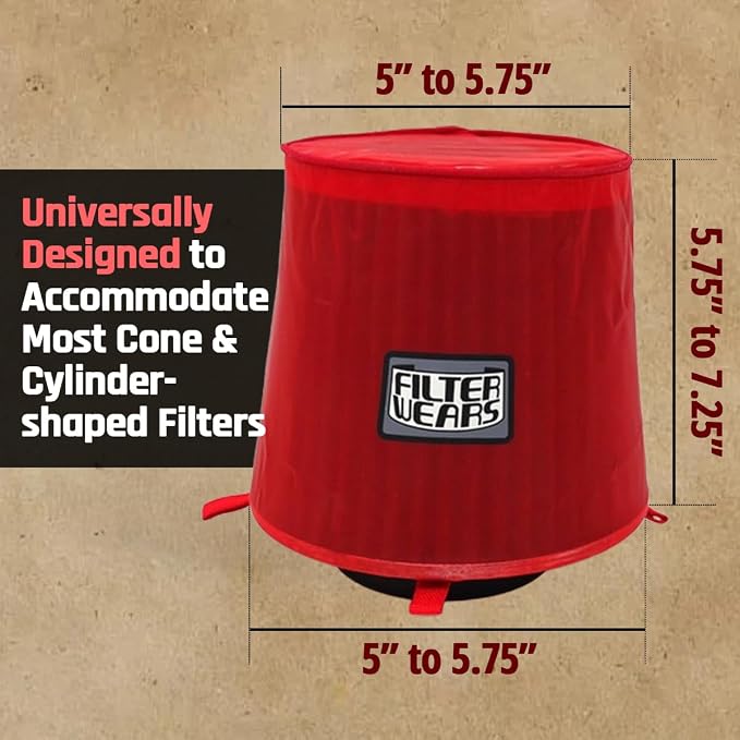 FILTERWEARS F154R Universal Water Repellent Cold Air Intake Pre-Filter - Image 3