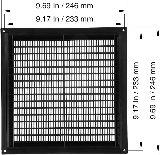 10" x 10" Inch Black Vent Cover - Image 2