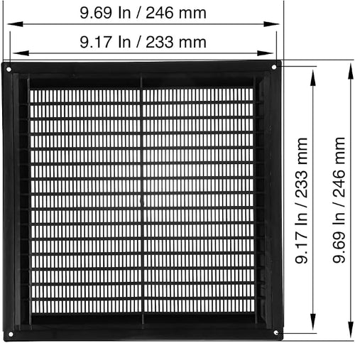 10" x 10" Inch Black Vent Cover - Image 2