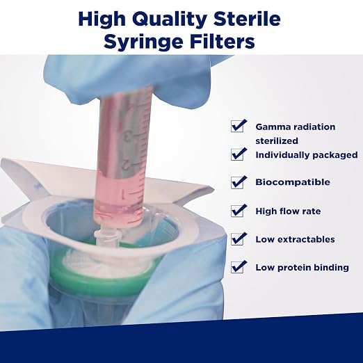 Membrane Solutions 300 Pack Syringe Filter Sterile PES Hydrophilic Filtration - Image 4