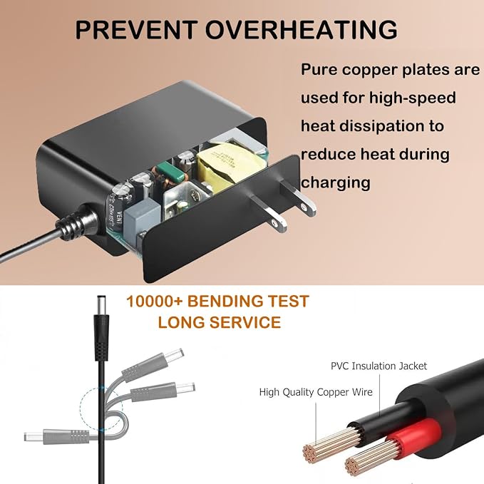 12V Adapter for Tailulu D10 AP100 Air Purifier HEPA Filter Cleaner Pet | Dander - Image 5