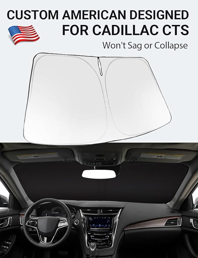 Proadsy 2026 Upgrade Windshield Sun Shade Custom Fit 2014-2019 Cadillac CTS - Image 2
