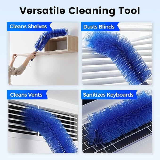 Upgrade Fan Cleaning Brush, Bendable Microfiber Duster Head, Reusable Dust - Image 4
