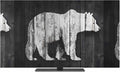 Brown Bear Silhouette Indoor TV Cover, Elastic TV Screen Protector Retro Wooden by Unknown