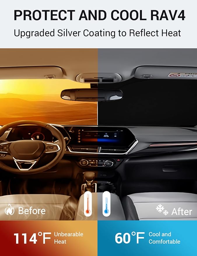 Proadsy Windshield Sun Shade for Chevrolet Trax 2024 2025 2026 Custom Fit - Image 3
