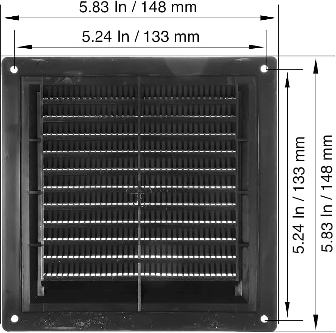 6" x 6" Inch Black Vent Cover - Image 2