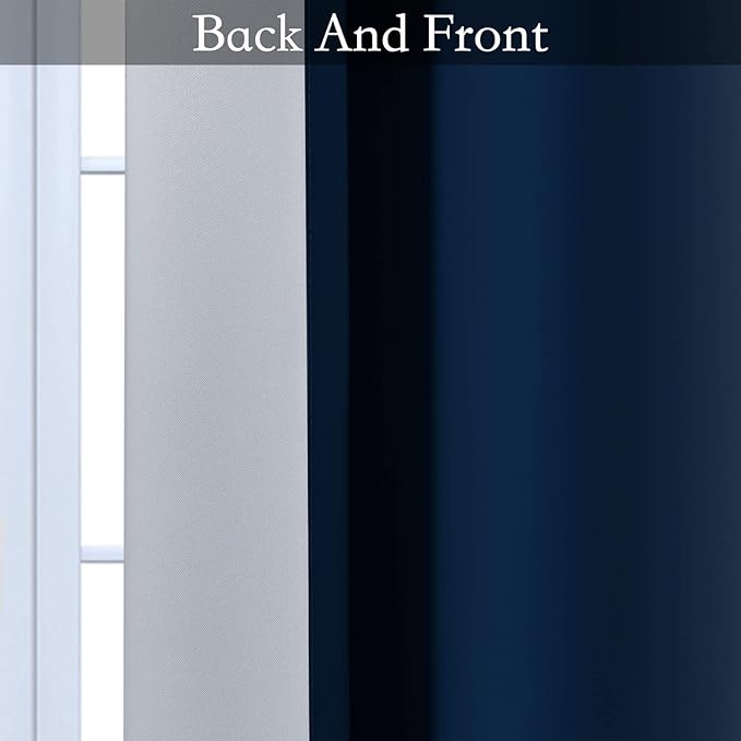 SimpleHome Ombre Room Darkening Curtains 36 inches Length for Bedroom,Grommet Gradient Light Blocking Blue Gradient Window Curtains for Living Room,2 Panels, 42x36 inches