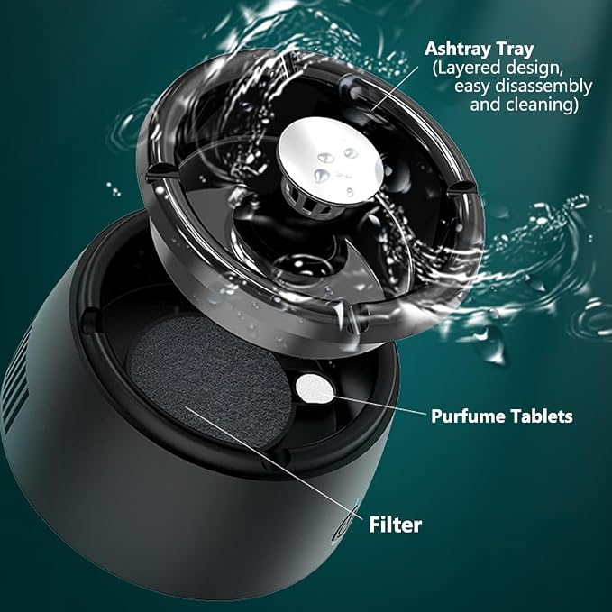 Smokeless Ashtray Smoke Removing Multifunctional 2 in 1 Air Purifier Portable - Image 5