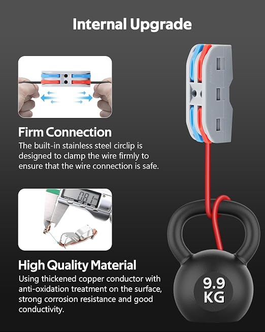 ALITOVE 50pcs Electrical Connectors Push in Lever Nuts Quick Connect 2 Wire - Image 2