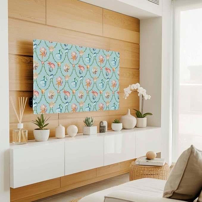 Oceans Sea Nuts Sea Stars Indoor TV Cover, Elastic TV Screen Protector Abstract - Image 2