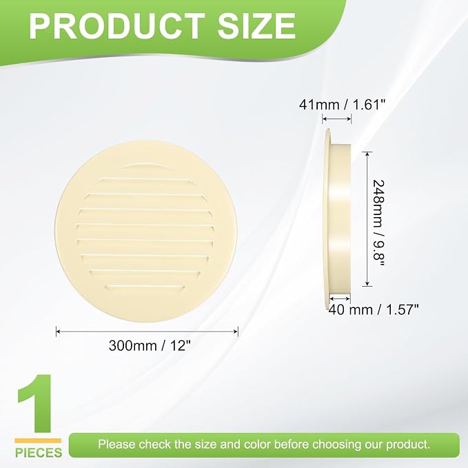PATIKIL 10" Round Air Vent, Louver Grille Cover Aluminum Alloy Soffit Vent HVAC - Image 2