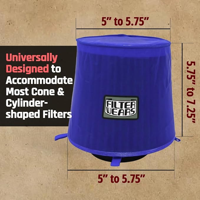 FILTERWEARS F154L Universal Water Repellent Cold Air Intake Pre-Filter - Image 3