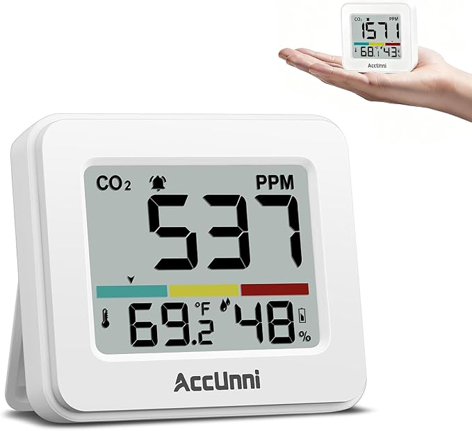 CO2 Monitor Air Quality Monitor Indoor Battery Powered, Portable Temperature by Unknown