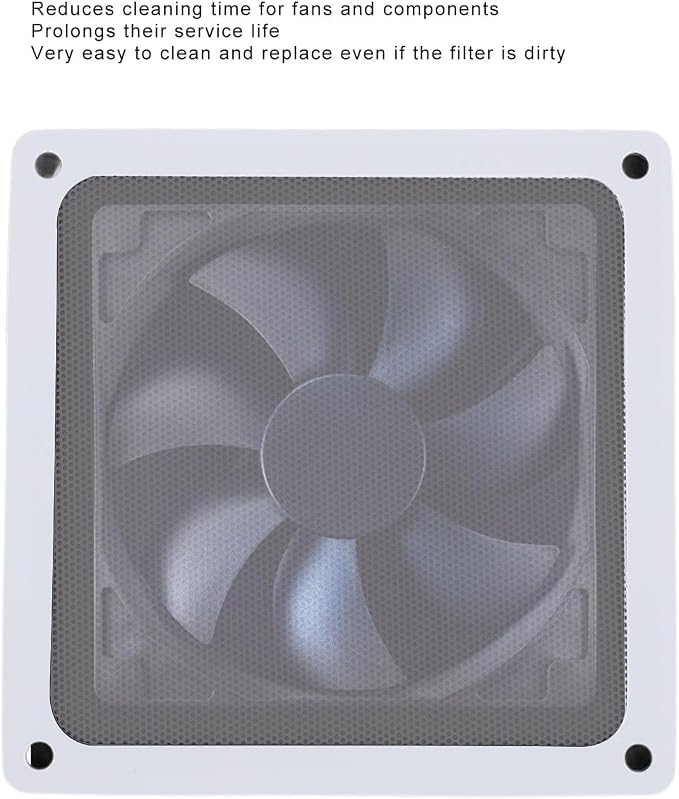 140mm Fan Dust Filter Mesh, Magnetic Frame PC Fan Grills Cover - Image 2