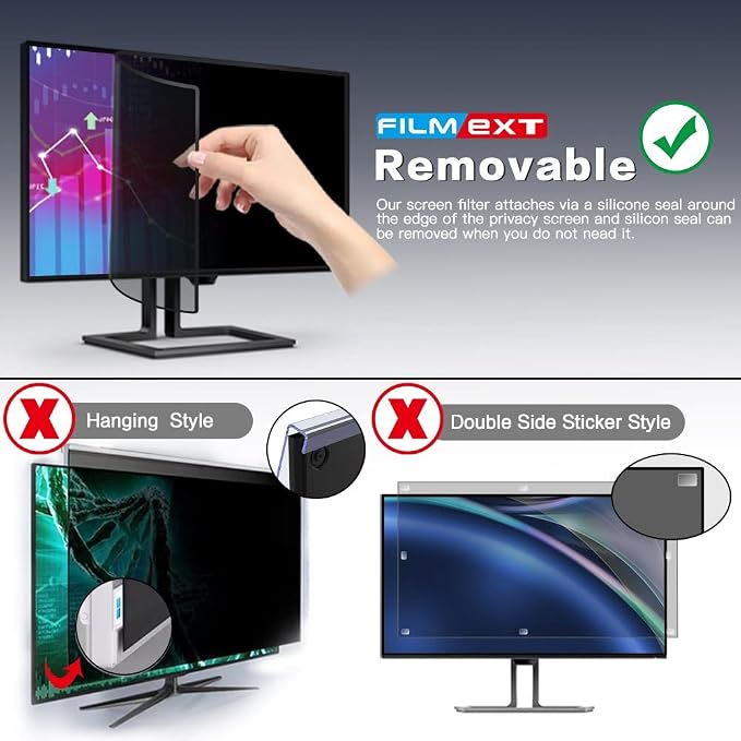 FILMEXT [2023 Upgrade 27 Inch Removable Privacy Screen Filter - Image 9