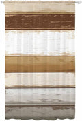 Sheer Curtains 84 Inches Long, Vintage Country Geometric Striped Privacy Voile by Unknown