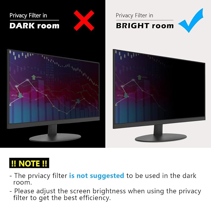 FILMEXT [2 Pack Removable 24 Inch Computer Privacy Screen Filter - Image 8