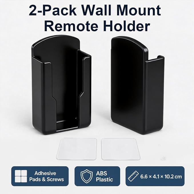 NEWHOOK 2 Pcs Remote Control Holder Wall Mount Self Adhesive - Image 2