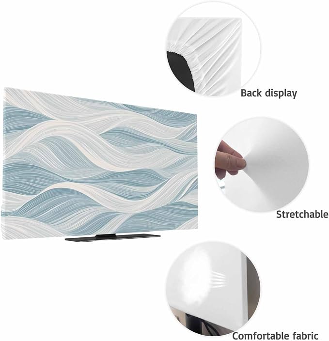 Abstract Gradient Water Ripple Indoor TV Cover, Elastic TV Screen Protector - Image 7