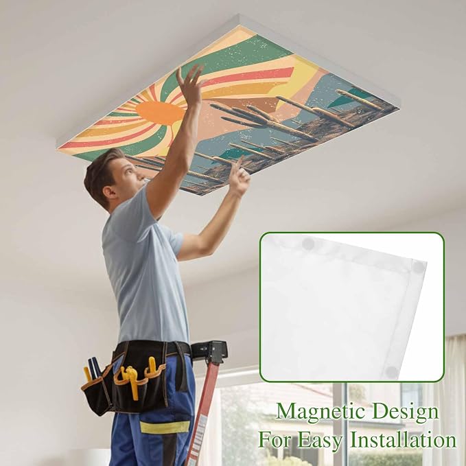 Fluorescent Light Covers for Ceiling Lights Cactus Desert Magnetic Light - Image 3