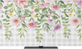 Country Spring Flowers Indoor TV Cover, Elastic TV Screen Protector Gray White by Unknown