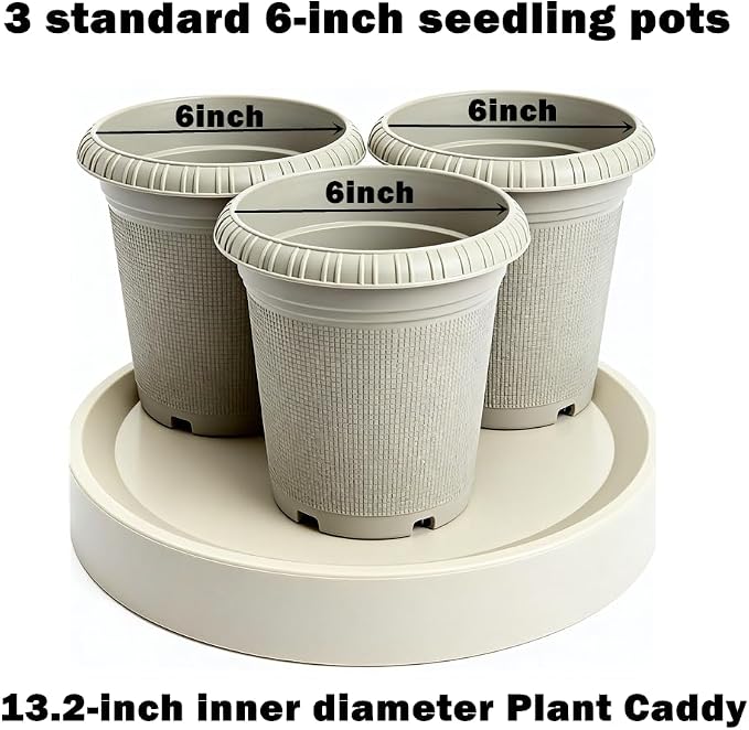 14.8 inch Plant Caddy with Hidden Wheels 2Pack Heavy Duty Round Flower Pot - Image 3