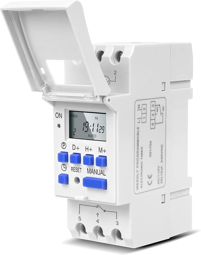 Yosoo Health Gear DIN Rail Digital Programmable Timer Relay Switch, 8 Settings - Image 8