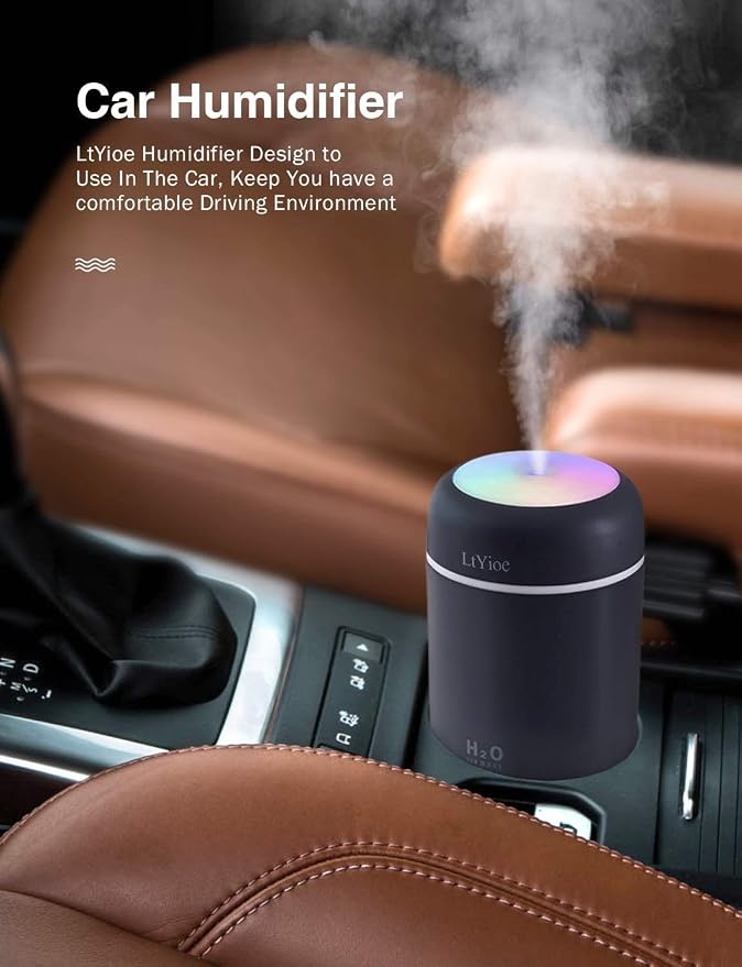 LtYioe Colorful Cool Mini Humidifier, USB Personal Desktop Humidifier - Image 4