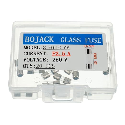 BOJACK Mini Fuse 3.6x10 mm 2.5 A 2.5 amp 125 V 125 Volt 0.14x0.39 Inch - Image 4