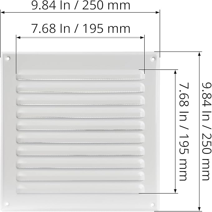 8'' x 8" Inch Square Ventilation Grille - Image 2