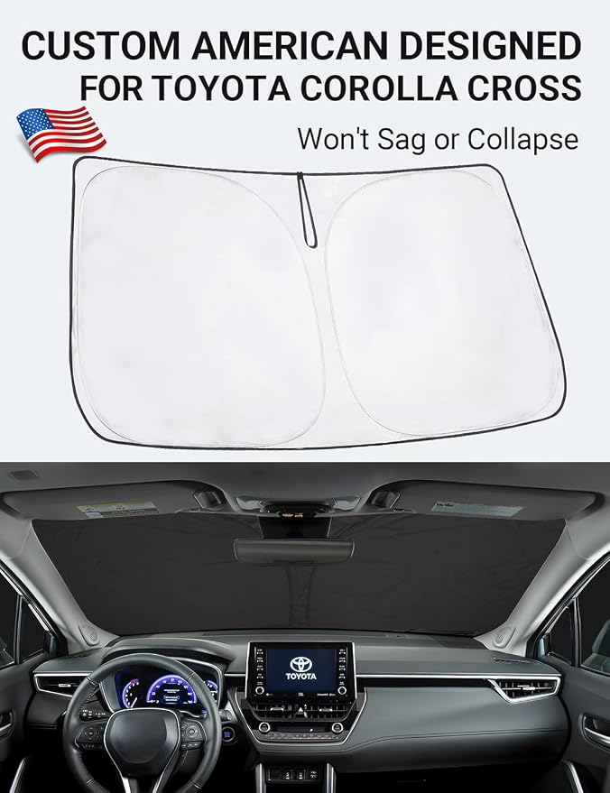 Proadsy Windshield Sun Shade for Toyota Corolla Cross 2022-2025 2026 4-Layer - Image 2