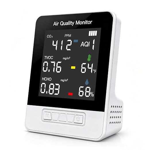 6-in-1 Air Quality Monitor, Smart Indoor CO2 Detector & HCHO TVOC AQI Tester by morhandisn